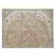 Hand Knotted Vintage Anatolian Oushak Wool Area Rug, Traditional 1960s Floor Covering