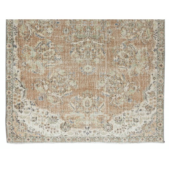 Hand Knotted Vintage Anatolian Oushak Wool Area Rug, Traditional 1960s Floor Covering Hand Knotted Vintage Anatolian Oushak Wool Area Rug, Traditional 1960s Floor Covering