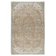 Hand Knotted Vintage Anatolian Oushak Wool Area Rug, Traditional 1960s Floor Covering