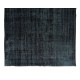 Black Over-Dyed Rug for Modern Home & Office Decor, Vintage Hand-Knotted Turkish Woolen Floor Covering Black Over-Dyed Rug for Modern Home & Office Decor, Vintage Hand-Knotted Turkish Woolen Floor Covering