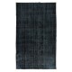 Black Over-Dyed Rug for Modern Home & Office Decor, Vintage Hand-Knotted Turkish Woolen Floor Covering Black Over-Dyed Rug for Modern Home & Office Decor, Vintage Hand-Knotted Turkish Woolen Floor Covering