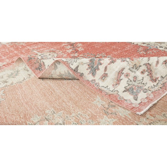 Hand Knotted Vintage Anatolian Oushak Wool Area Rug, Traditional 1960s Floor Covering Hand Knotted Vintage Anatolian Oushak Wool Area Rug, Traditional 1960s Floor Covering