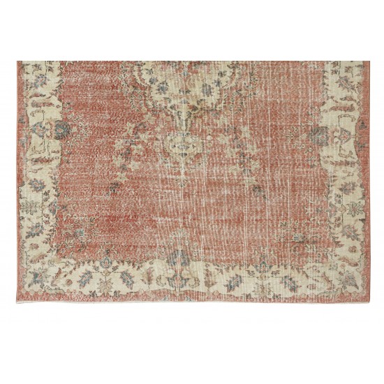 Hand Knotted Vintage Anatolian Oushak Wool Area Rug, Traditional 1960s Floor Covering Hand Knotted Vintage Anatolian Oushak Wool Area Rug, Traditional 1960s Floor Covering