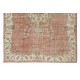 Hand Knotted Vintage Anatolian Oushak Wool Area Rug, Traditional 1960s Floor Covering