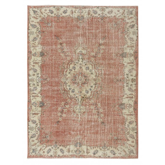 Hand Knotted Vintage Anatolian Oushak Wool Area Rug, Traditional 1960s Floor Covering Hand Knotted Vintage Anatolian Oushak Wool Area Rug, Traditional 1960s Floor Covering