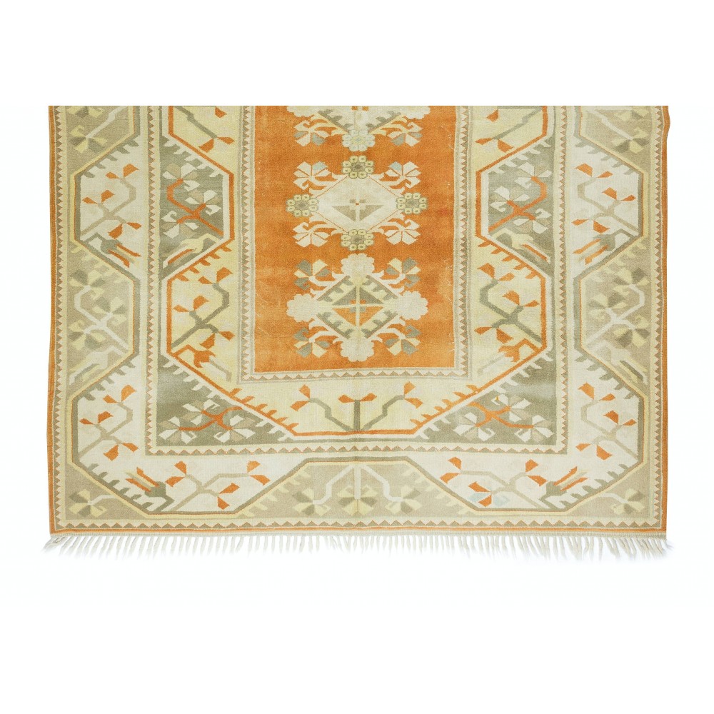 Handmade Turkish Milas Large Area Rug, Vintage Hand Knotted Carpet, 100% Wool