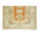 Turkish Milas Rug, Vintage Geometric Pattern Hand Knotted Wool Carpet