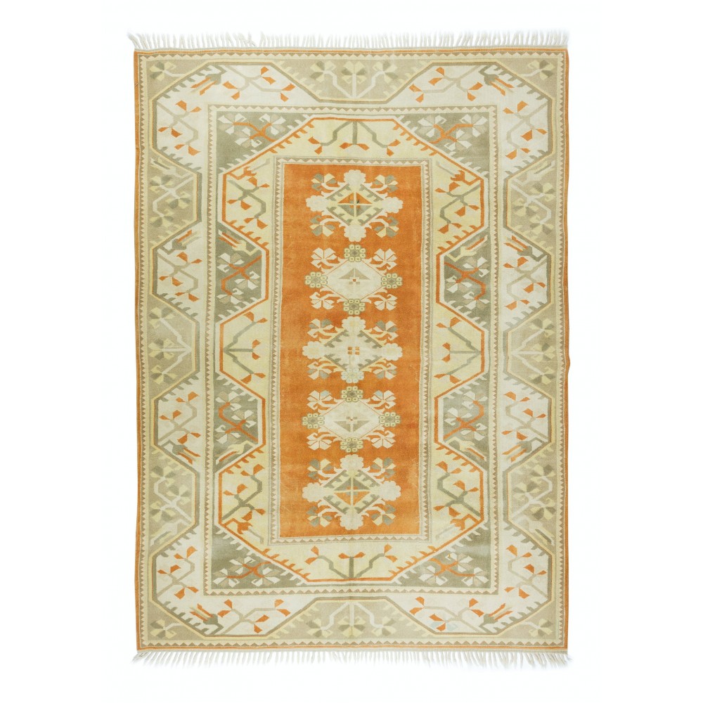 Handmade Turkish Milas Large Area Rug, Vintage Hand Knotted Carpet, 100% Wool