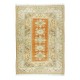 Turkish Milas Rug, Vintage Geometric Pattern Hand Knotted Wool Carpet