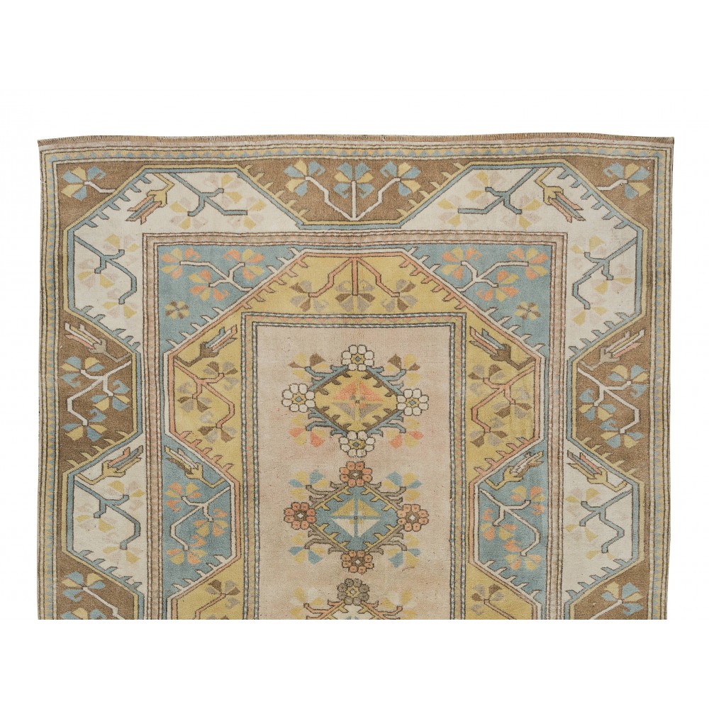 Handmade Turkish Milas Large Area Rug, Vintage Hand Knotted Carpet, 100% Wool