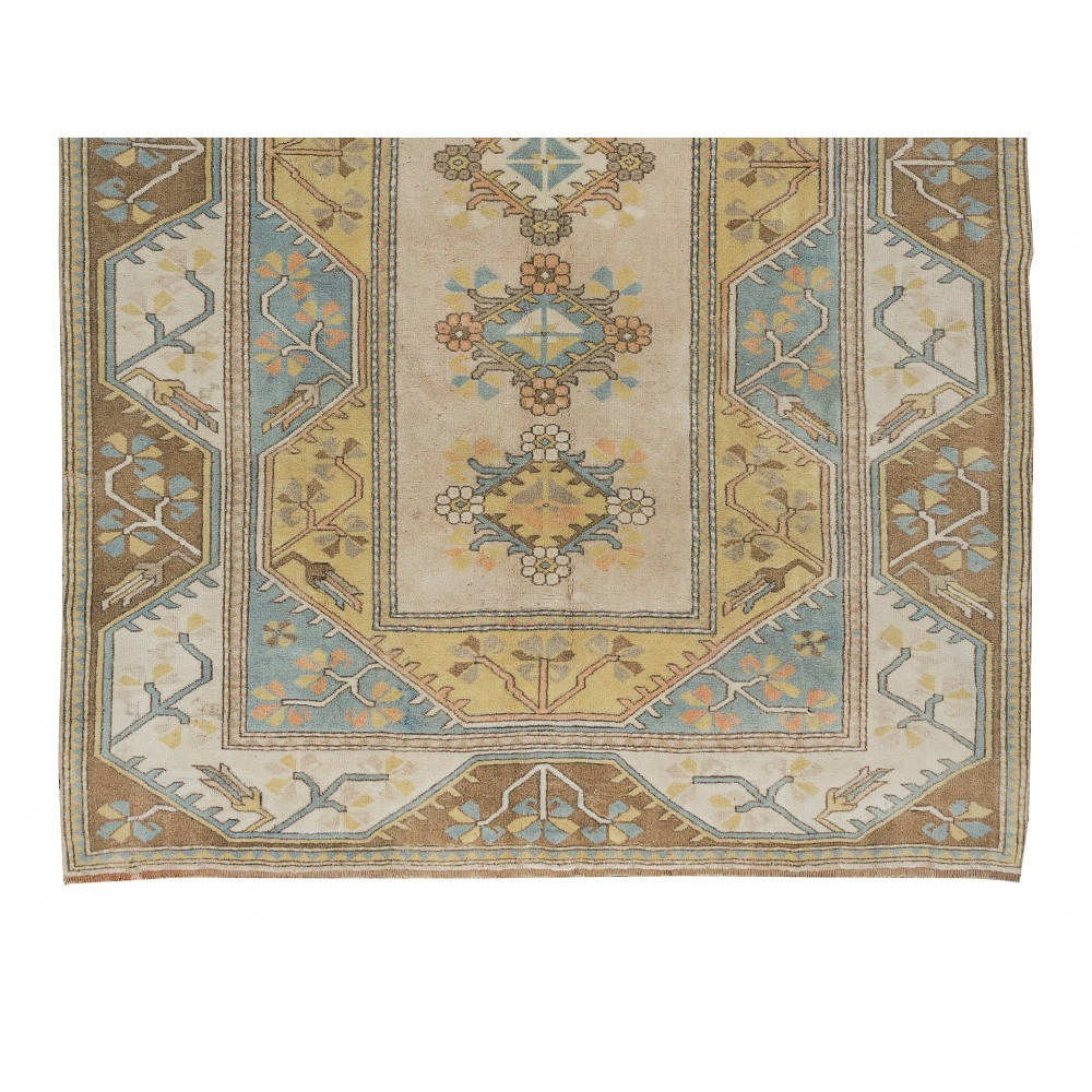 Handmade Turkish Milas Large Area Rug, Vintage Hand Knotted Carpet, 100% Wool