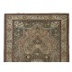 Vintage Handmade Turkish Kayseri Area Rug, Decorative Medallion Design Carpet, 100% Wool