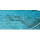 Handmade Vintage Turkish Area Rug Over-Dyed in Teal Blue for Contemporary Interiors