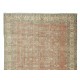 Hand Knotted Vintage Turkish Rug, Floral Design, Wool and Cotton Carpet