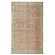 Hand Knotted Vintage Turkish Rug, Floral Design, Wool and Cotton Carpet