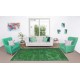 Vintage Green Rug, Handmade Turkish Wool Area Rug Overdyed in Green