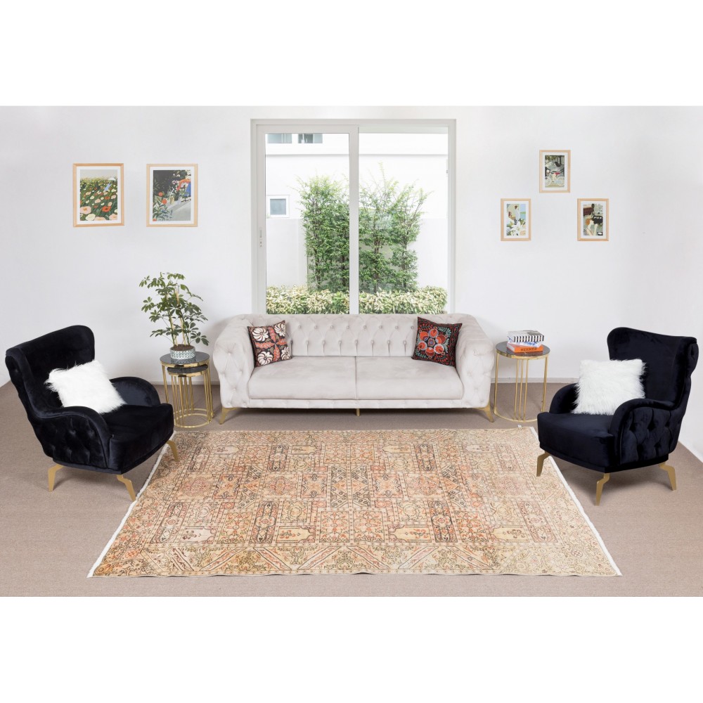 Unique Hand Knotted Vintage Turkish Rug, Ideal for Home & Office Decor