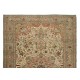 Hand Knotted Turkish Kayseri Area Rug with Medallion Design, Pile, 100% Wool