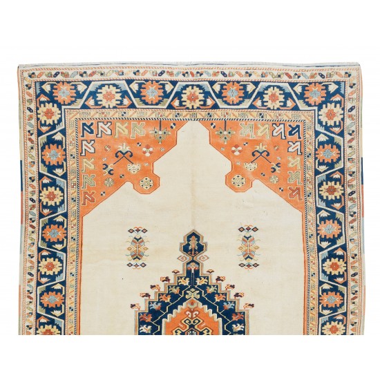 Hand Knotted Vintage Turkish Area Rug for Bedroom, Living Room, Dining room and Kitchen
