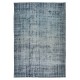 Handmade Anatolian Rug in Navy Blue, Distressed Look Vintage Carpet Handmade Anatolian Rug in Navy Blue, Distressed Look Vintage Carpet