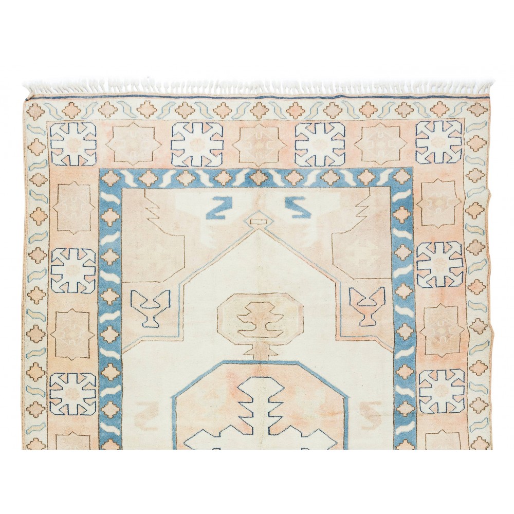 Hand Knotted Turkish Area Rug for Bedroom, Living Room, Dining room and Kitchen, 100% Wool
