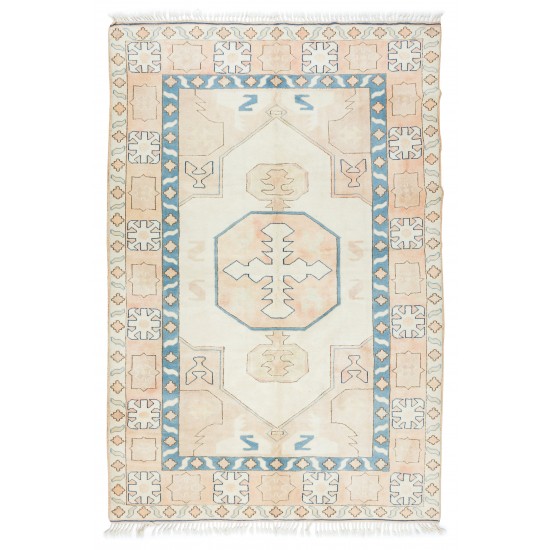 Hand Knotted Vintage Turkish Area Rug for Bedroom, Living Room, Dining room and Kitchen Hand Knotted Vintage Turkish Area Rug for Bedroom, Living Room, Dining room and Kitchen