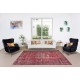 Hand Knotted Vintage Anatolian Area Rug Over-Dyed in Red 4 Modern Interiors, Woolen Floor Covering