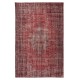 Hand Knotted Vintage Anatolian Area Rug Over-Dyed in Red 4 Modern Interiors, Woolen Floor Covering