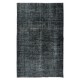 Vintage Handmade Turkish Rug Over-Dyed in Black for Modern Interior