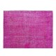 Hand Knotted Anatolian Area Rug in Fuchsia Pink 4 Modern Interiors