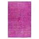 Hand Knotted Anatolian Area Rug in Fuchsia Pink 4 Modern Interiors