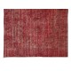 Hand Knotted Vintage Anatolian Area Rug Over-Dyed in Red 4 Modern Interiors, Woolen Floor Covering