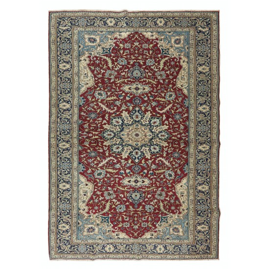 Hand-Made Turkish Rug with Medallion Design, One of a Kind Vintage Traditional Carpet