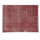 Hand Knotted Vintage Anatolian Area Rug Over-Dyed in Red 4 Modern Interiors, Woolen Floor Covering