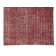 Hand Knotted Vintage Anatolian Area Rug Over-Dyed in Red 4 Modern Interiors, Woolen Floor Covering