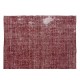 Hand Knotted Vintage Anatolian Area Rug Over-Dyed in Red 4 Modern Interiors, Woolen Floor Covering