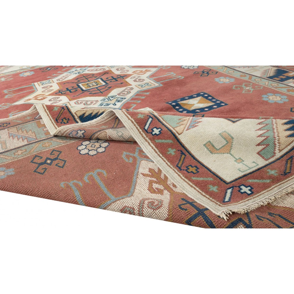 Hand Knotted Geometric Design Turkish Area Rug, Modern Handmade Carpet, 100% Wool