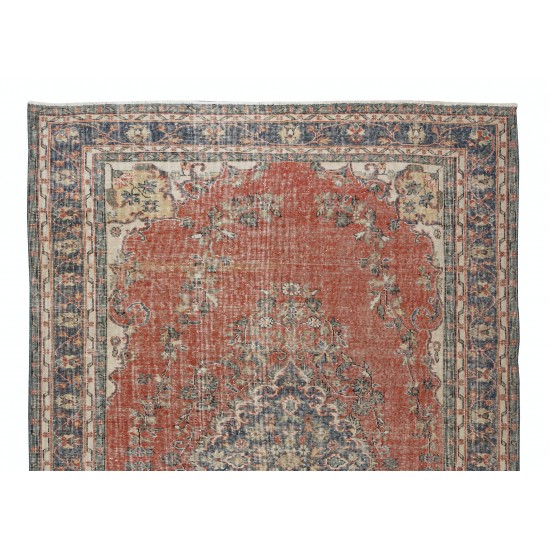 Vintage Handmade Turkish Rug for Living Room Decor, Home Decor Carpet