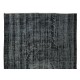 Hand-Knotted Vintage Turkish Wool Area Rug Over-Dyed in Black, Great 4 Contemporary Interiors
