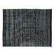 Hand-Knotted Vintage Turkish Wool Area Rug Over-Dyed in Black, Great 4 Contemporary Interiors