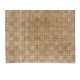 Floral Pattern Green Area Rug, Vintage Handmade Turkish Wool Area Rug