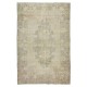 Handmade Turkish Area Rug from 1960's, Traditional Antique Washed Rug