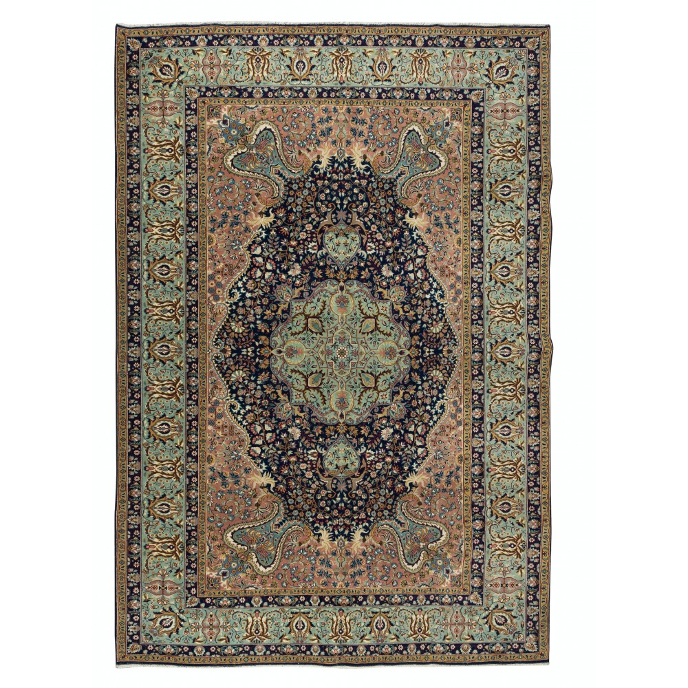 Traditional Vintage Handmade Turkish Area Rug with Geometric Design