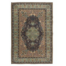 Traditional Vintage Handmade Turkish Area Rug with Geometric Design