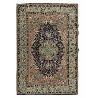 Traditional Vintage Handmade Turkish Area Rug with Geometric Design
