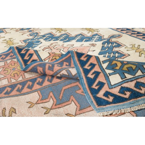 Handmade One-of-a-Kind Rug, Geometric Vintage Anatolian Carpet