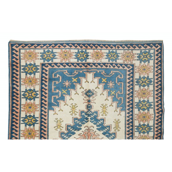 Handmade One-of-a-Kind Rug, Geometric Vintage Anatolian Carpet