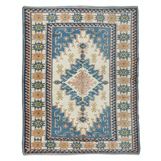 Handmade One-of-a-Kind Rug, Geometric Vintage Anatolian Carpet