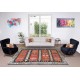 Vintage Geometric Pattern Hand-Woven Turkish Kilim Rug Made of Wool, Flat-Weave Floor Covering