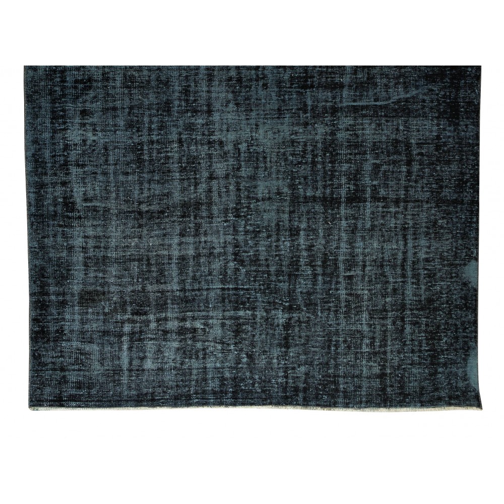 Vintage Handmade Turkish Wool Area Rug Over-Dyed in Black, Great 4 Contemporary Interiors